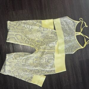 Yellow Snake Print Active Set